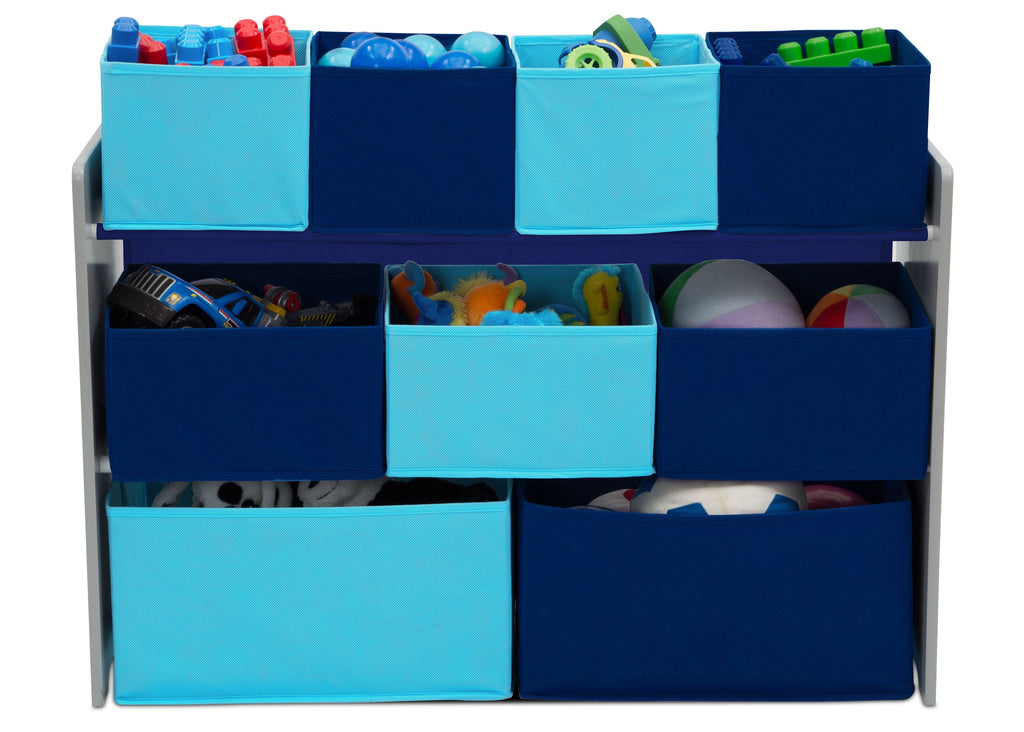 Delta Children Deluxe Multi-Bin Toy Organizer with Storage Bins, Greenguard Gold Certified, Grey