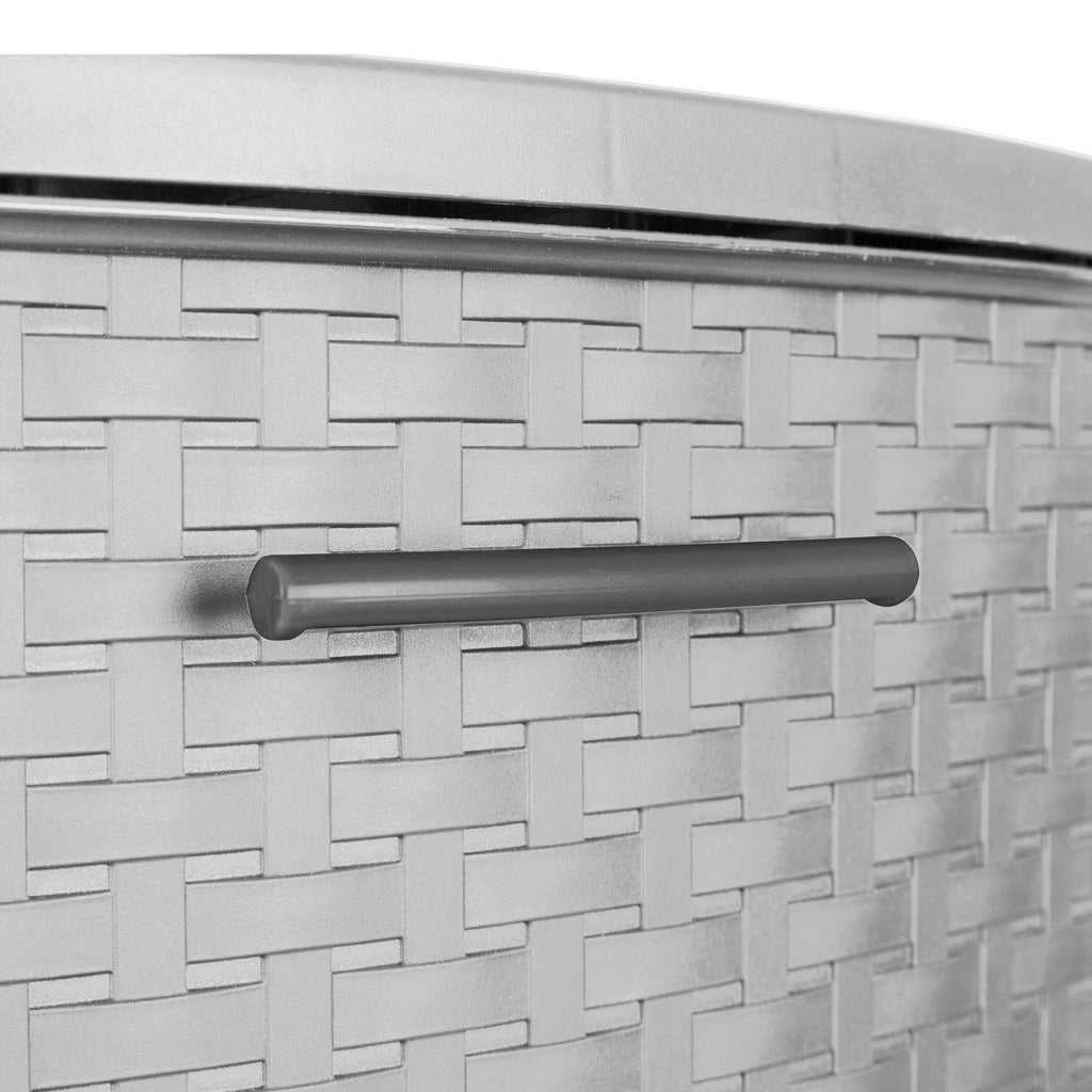 Sterilite 3 Drawer Weave Tower, Plastic Décor Drawers with Pull Handles, Light Gray, 2 Count