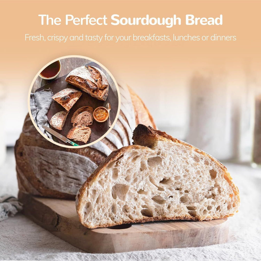 FAKYFJ Sourdough Starter Kit,Sourdough Bread Baking Supplies,  Bread Proofing Basket, Bread Making Tools Kit, Sour Dough Kit Tools, Sourdough Proofing Basket, Sourdough Kit Gifts for Bakers Women Wif