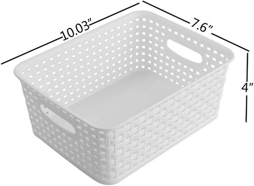 6-Pack Small Weave Basket Bins, Plastic Basket for Storage
